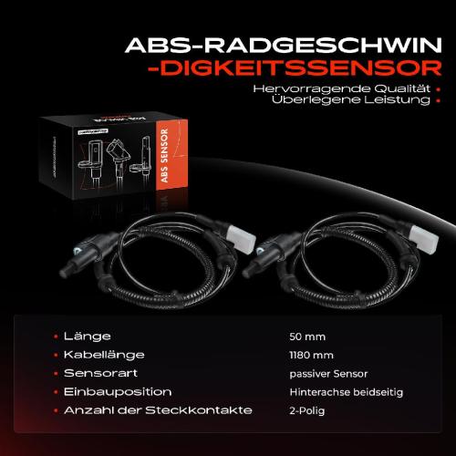 2x ABS Sensor Hinten für Ford Cougar Mondeo II Stufenheck 2.0L 2.5L 1.6L 1.8L 1997-2000 Bild 2x ABS Sensor Hinten für Ford Cougar Mondeo II Stufenheck 2.0L 2.5L 1.6L 1.8L 1997-2000