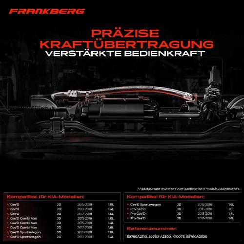 1x Seilzug Feststellbremse Hinterachse links für KIA Cee'D JD Pro Cee'D JD 1.0L-1.6L Bild 1x Seilzug Feststellbremse Hinterachse links für KIA Cee'D JD Pro Cee'D JD 1.0L-1.6L