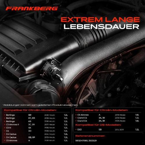 Frankberg 1x Sensor Abgasdruck Drucksensor für Citroën Berlingo C3 C4 Opel Corsa Peugeot DS Bild Frankberg 1x Sensor Abgasdruck Drucksensor für Citroën Berlingo C3 C4 Opel Corsa Peugeot DS