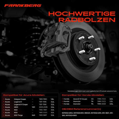 20x Radbolzen für Honda CR-V 1-4 Civic 7 FR-V Acura Integra Bild 20x Radbolzen für Honda CR-V 1-4 Civic 7 FR-V Acura Integra