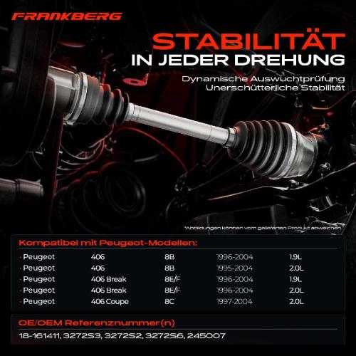 1x Antriebswelle Vorderachse Links für Peugeot 406 Break Coupe 8B 8C 8E/F 1.9L 2.0L 1995-2004 Bild 1x Antriebswelle Vorderachse Links für Peugeot 406 Break Coupe 8B 8C 8E/F 1.9L 2.0L 1995-2004