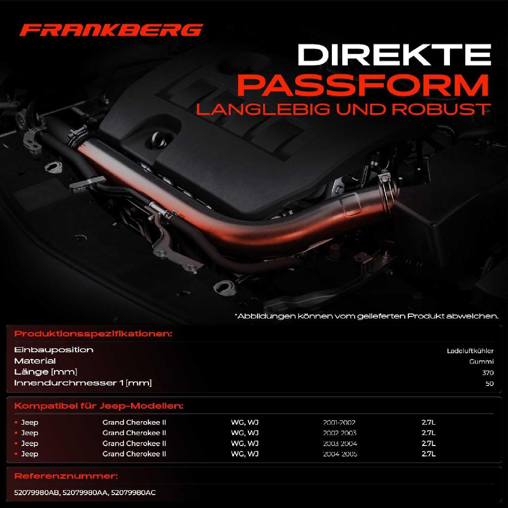 1x Kühlerschlauch Turboschlauch für Jeep Grand Cherokee II WG WJ 2.7L 2001-2005