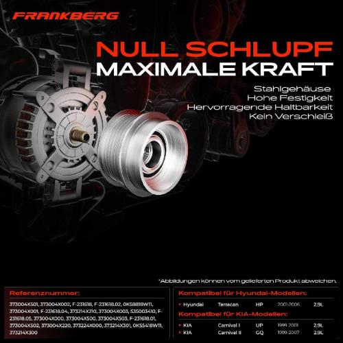 1x Generatorfreilauf Lichtmaschine für Hyundai Terracan KIA Carnival 1 2 Bild 1x Generatorfreilauf Lichtmaschine für Hyundai Terracan KIA Carnival 1 2