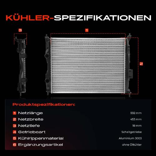 1x Kühler Wasserkühler Motorkühler für Nissan Qashqai I Van J10 Bild 1x Kühler Wasserkühler Motorkühler für Nissan Qashqai I Van J10