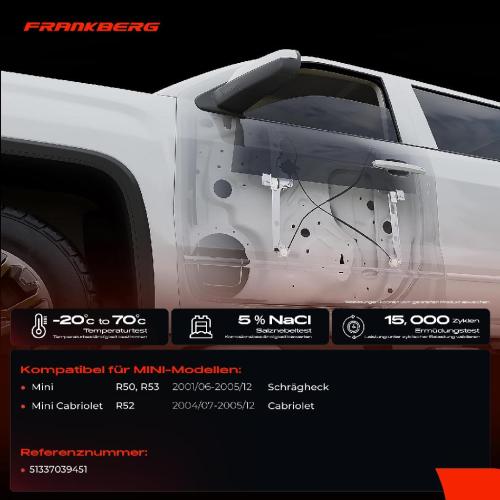 Frankberg 1x Fensterheber Vorne Links für Mini Cooper One R50 R52 R53 bis 2005/05 Bild Frankberg 1x Fensterheber Vorne Links für Mini Cooper One R50 R52 R53 bis 2005/05