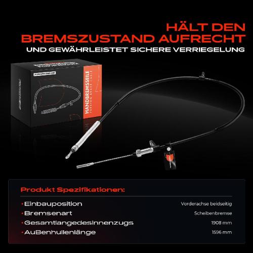 1x Seilzug Feststellbremse Vorderachse beidseitig für Peugeot Boxer Citroën Jumper Bus Fiat Bild 1x Seilzug Feststellbremse Vorderachse beidseitig für Peugeot Boxer Citroën Jumper Bus Fiat