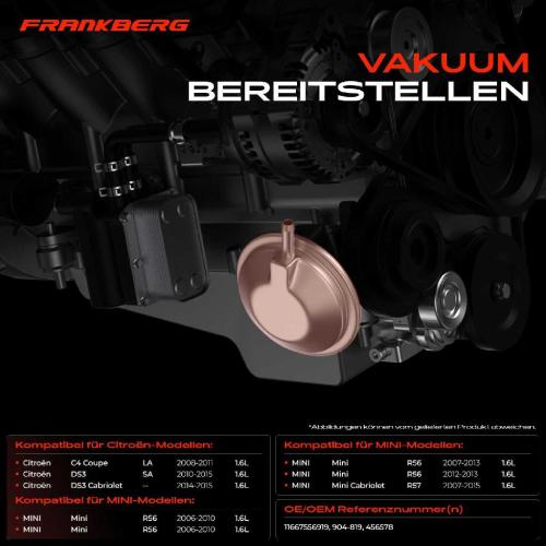 1x Unterdruckpumpe für Citroën C4 MINI Mini R56 R57 Peugeot 207 308 Bild 1x Unterdruckpumpe für Citroën C4 MINI Mini R56 R57 Peugeot 207 308