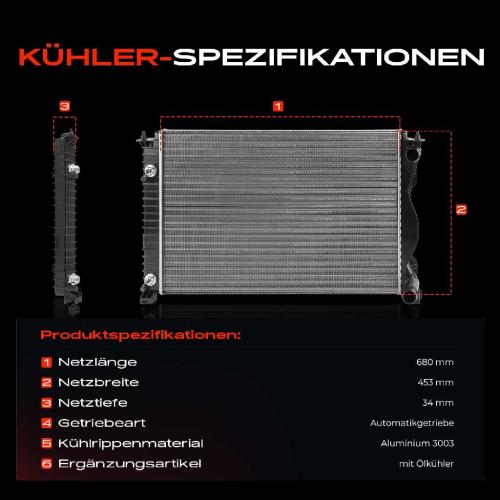 Frankberg 1x Kühler Wasserkühler Motorkühler für Audi A6 2.7L-3.0L 2004-2011 Bild Frankberg 1x Kühler Wasserkühler Motorkühler für Audi A6 2.7L-3.0L 2004-2011