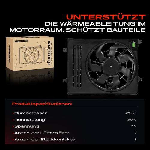 1x Motorkühller Einfachlüfter mit Kühlerlüfterrahmen Hyundai iX35 KIA Sportage 1.6L 2.0L Bild 1x Motorkühller Einfachlüfter mit Kühlerlüfterrahmen Hyundai iX35 KIA Sportage 1.6L 2.0L