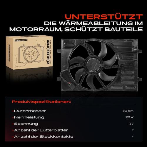1x Motorkühller Einfachlüfter mit Kühlerlüfterrahmen VW Golf VII Audi A3 8V Seat Leon Skoda Bild 1x Motorkühller Einfachlüfter mit Kühlerlüfterrahmen VW Golf VII Audi A3 8V Seat Leon Skoda