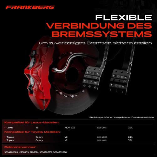 Frankberg 1x Bremsschlauch Bremsschläuche Hinterachse Links für Toyota Camry V2 Lexus ES 2.2L 3.0L Bild Frankberg 1x Bremsschlauch Bremsschläuche Hinterachse Links für Toyota Camry V2 Lexus ES 2.2L 3.0L