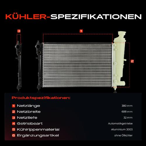 1x Kühler Wasserkühler Motorkühler für Citroën Saxo Peugeot 106 II 1.0L 1.6L Bild 1x Kühler Wasserkühler Motorkühler für Citroën Saxo Peugeot 106 II 1.0L 1.6L