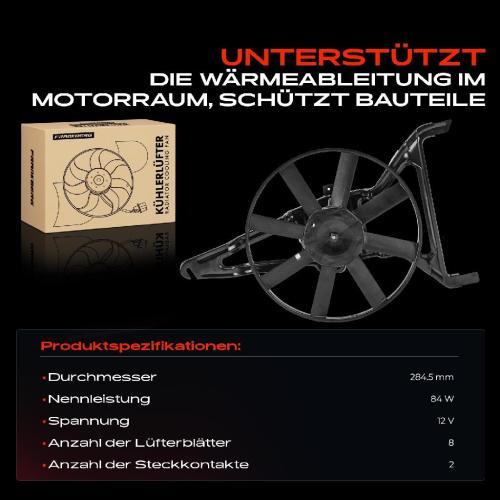 Frankberg 1x Motorkühller Einfachlüfter mit Kühlerlüfterrahmen Citroën Saxo Peugeot 106 II Van 1.0L-1.6L Bild Frankberg 1x Motorkühller Einfachlüfter mit Kühlerlüfterrahmen Citroën Saxo Peugeot 106 II Van 1.0L-1.6L