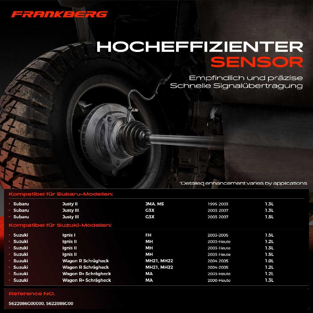 1x ABS Sensor Vorderachse links für Subaru Justy II III Suzuki Ignis I Wagon R Schrägheck R