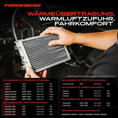 1x Wärmetauscher Innenraumheizung für Mitsubishi Lancer Ford Nissan Proton Persona Bild 1x Wärmetauscher Innenraumheizung für Mitsubishi Lancer Ford Nissan Proton Persona