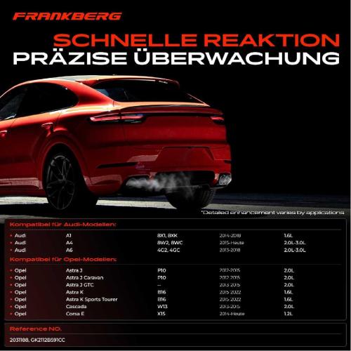 Frankberg 1x Abgastemperatursensor für Ford Tourneo V362 F3 FY FZ V363 FAD FBD FED FFD 2.0L Bild Frankberg 1x Abgastemperatursensor für Ford Tourneo V362 F3 FY FZ V363 FAD FBD FED FFD 2.0L