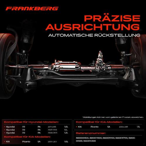 Frankberg 1x Lenkgetriebe Servolenkgetriebe für Hyundai i10 PA KIA Picanto BA PA 2004-2013 Bild Frankberg 1x Lenkgetriebe Servolenkgetriebe für Hyundai i10 PA KIA Picanto BA PA 2004-2013