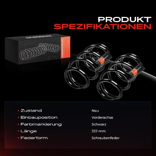2x Fahrwerksfeder Vorderachse für Audi A3 8P1 Sportback 8PA VW Passat 3C2 2.0L 3.2L 2003-2013 Bild 2x Fahrwerksfeder Vorderachse für Audi A3 8P1 Sportback 8PA VW Passat 3C2 2.0L 3.2L 2003-2013