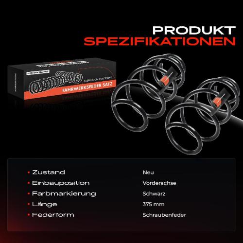 Frankberg 2x Fahrwerksfeder Vorderachse für Peugeot 308 CC 4B 1.6L 2009-2014 Bild Frankberg 2x Fahrwerksfeder Vorderachse für Peugeot 308 CC 4B 1.6L 2009-2014