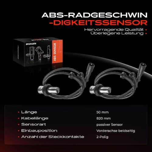 Frankberg 2x ABS Sensor Vorderachse beidseitig f r Audi A8 4D2 4D8 2.5L 2.8L 3.7L 4.2L 1994-2002 Bild Frankberg 2x ABS Sensor Vorderachse beidseitig f r Audi A8 4D2 4D8 2.5L 2.8L 3.7L 4.2L 1994-2002