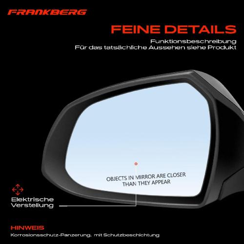Frankberg 1x Außenspiegel Links für Hyundai i10 BA IA 1.0L 1.1L 1.2L Bj ab 2013 Bild Frankberg 1x Außenspiegel Links für Hyundai i10 BA IA 1.0L 1.1L 1.2L Bj ab 2013