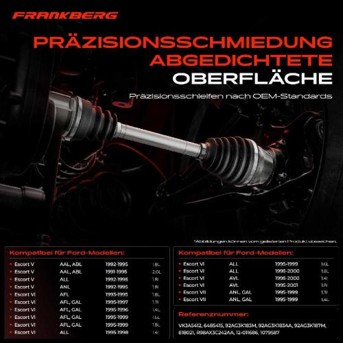 Frankberg 1x Antriebswelle Gelenksatz Vorderachse für Ford Escort AAL ABL ALL GAL AFL Orion GAL Bild Frankberg 1x Antriebswelle Gelenksatz Vorderachse für Ford Escort AAL ABL ALL GAL AFL Orion GAL