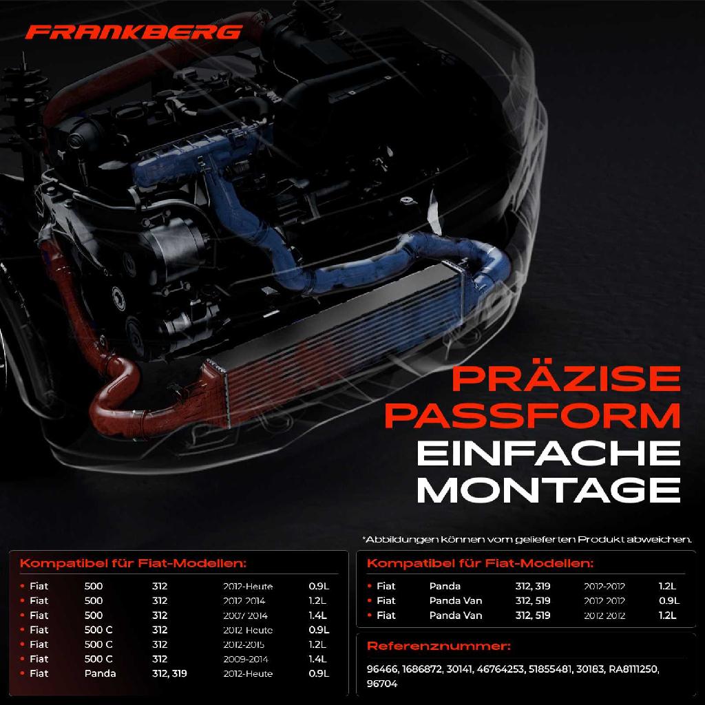 1x Ladeluftkühler Turbokühler für Fiat 500 C Panda 312 319 519 0.9L 1.3L 1.4L
