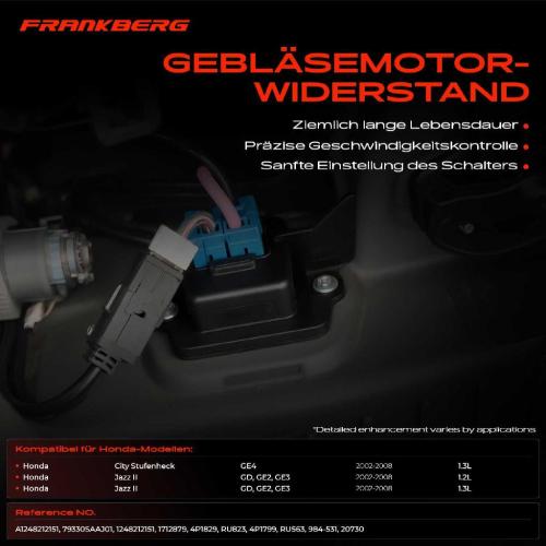 1x Widerstand Vorwiderstand Gebläsemotor für Honda Jazz II City IV Stufenheck Bild 1x Widerstand Vorwiderstand Gebläsemotor für Honda Jazz II City IV Stufenheck
