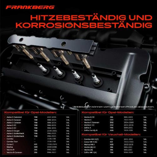 Frankberg 1x Zündspule Zündkerze für Opel Astra G Cabriolet Caravan CC Coupe Stufenheck Combo Kasten/MPV Bild Frankberg 1x Zündspule Zündkerze für Opel Astra G Cabriolet Caravan CC Coupe Stufenheck Combo Kasten/MPV