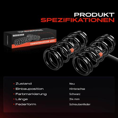 Frankberg 2x Fahrwerksfeder Hinterachse für Nissan Almera I N15 Almera I Hatchback 2.0L 1997-2000 Bild Frankberg 2x Fahrwerksfeder Hinterachse für Nissan Almera I N15 Almera I Hatchback 2.0L 1997-2000
