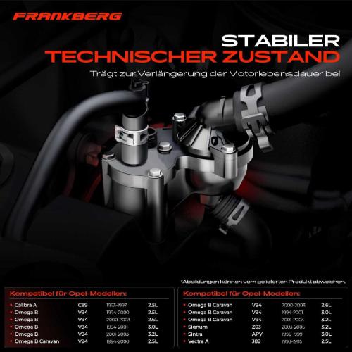Frankberg 1x Thermostat Kühlmittel für Opel Omega B V94 Vectra 86 Saab 9-5 YS3E 900 II Bild Frankberg 1x Thermostat Kühlmittel für Opel Omega B V94 Vectra 86 Saab 9-5 YS3E 900 II