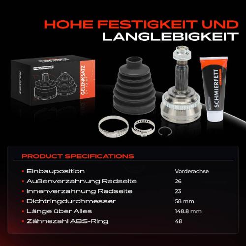 Frankberg 1x Antriebswelle Gelenksatz Vorderachse für Toyota Prius Liftback W2 1.5L 2003-2009 Bild Frankberg 1x Antriebswelle Gelenksatz Vorderachse für Toyota Prius Liftback W2 1.5L 2003-2009