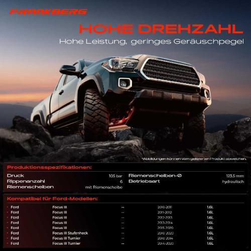 Frankberg 1x Servopumpe hydraulisch für Ford Focus III I4 1.6L 2010-2023 Bild Frankberg 1x Servopumpe hydraulisch für Ford Focus III I4 1.6L 2010-2023