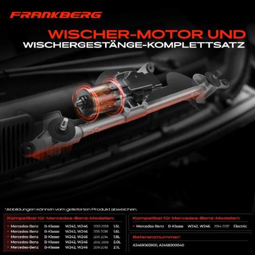 Frankberg 1x Wischerarm Scheibenwischer Vorne für Mercedes-Benz B-Klasse W242 W246 Bild Frankberg 1x Wischerarm Scheibenwischer Vorne für Mercedes-Benz B-Klasse W242 W246