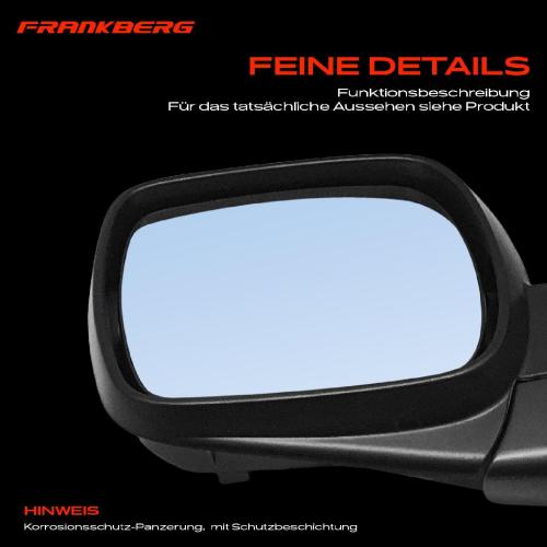 Frankberg 1x Außenspiegel Links für Renault Kangoo KW0/1 FW0/1 1.5L 1.6L Bj ab 2008 Bild Frankberg 1x Außenspiegel Links für Renault Kangoo KW0/1 FW0/1 1.5L 1.6L Bj ab 2008