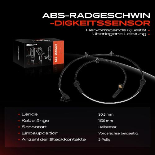 1x ABS Sensor Vorderachse beidseitig für Nissan Tiida Schrägheck C11 1.6L 2007-2011 Bild 1x ABS Sensor Vorderachse beidseitig für Nissan Tiida Schrägheck C11 1.6L 2007-2011