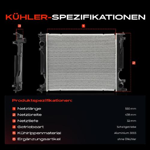 1x Kühler Wasserkühler Motorkühler für Lexus IS II E2 200d 220d 2.2L Bild 1x Kühler Wasserkühler Motorkühler für Lexus IS II E2 200d 220d 2.2L