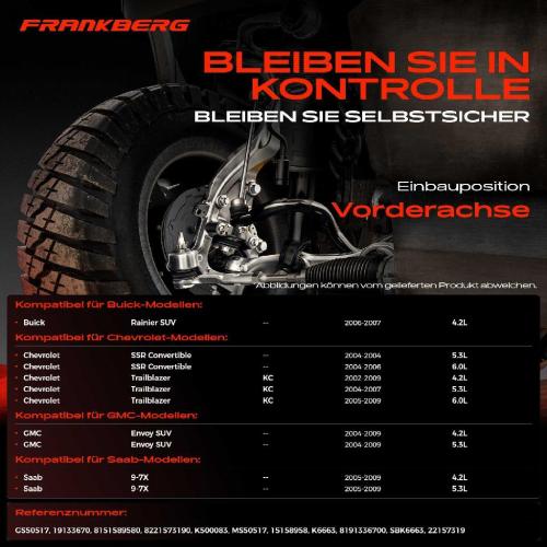 2x Traggelenk Vorderachse für Buick Rainier SUV Chevrolet Colorado Standard Cab Pick-up SSR Convertible Bild 2x Traggelenk Vorderachse für Buick Rainier SUV Chevrolet Colorado Standard Cab Pick-up SSR Convertible
