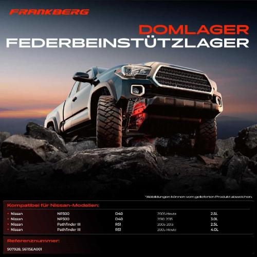 1x Domlager Federbeinstütz lager für Nissan NP300 Navara Pathfinder III Bild 1x Domlager Federbeinstütz lager für Nissan NP300 Navara Pathfinder III