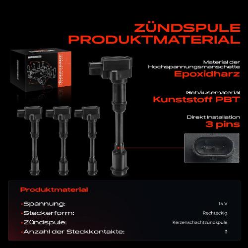 Frankberg 4x Zündmodul Zündspule für Ford Fiesta VI Van Focus III Kasten/Schrägheck Stufenheck Turnier Bild Frankberg 4x Zündmodul Zündspule für Ford Fiesta VI Van Focus III Kasten/Schrägheck Stufenheck Turnier