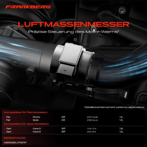 1x Luftmassenmesser für Fiat Fiorino 225 Qubo Opel Corsa D S07 1.2L 1.0L Bj ab 2006 Bild 1x Luftmassenmesser für Fiat Fiorino 225 Qubo Opel Corsa D S07 1.2L 1.0L Bj ab 2006
