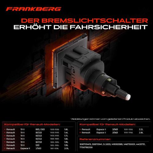 1x Bremslichtschalter für Volvo V40 S40 I Renault 19 II Clio I Espace II Laguna I Bild 1x Bremslichtschalter für Volvo V40 S40 I Renault 19 II Clio I Espace II Laguna I