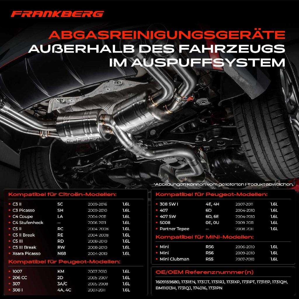 1x Partikelfilter für Citroën Berlingo C2 C4 MINI R56 Peugeot 207 1.6L