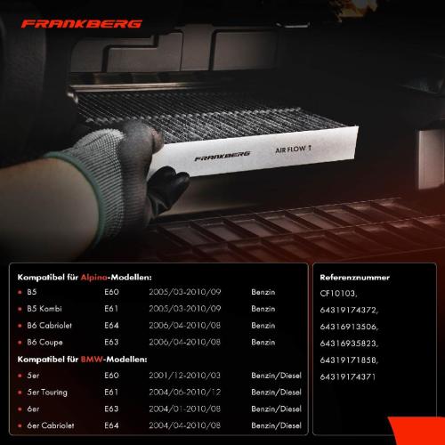 2x Innenraumfilter Aktivkohle für BMW 5er E60 E61 6er E63 E64 Alpina B5 B6 Bild 2x Innenraumfilter Aktivkohle für BMW 5er E60 E61 6er E63 E64 Alpina B5 B6