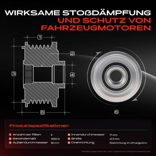 1x Generatorfreilauf Lichtmaschine für VW Golf IV 1J Polo Sharan Audi A3 Seat Skoda Bild 1x Generatorfreilauf Lichtmaschine für VW Golf IV 1J Polo Sharan Audi A3 Seat Skoda