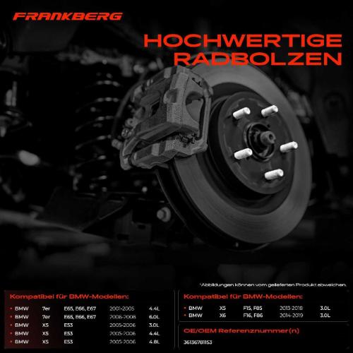 20x Radschraube für BMW X5 E53 F15 F85 7er E65 E66 E67 X6 F16 F86 Bild 20x Radschraube für BMW X5 E53 F15 F85 7er E65 E66 E67 X6 F16 F86