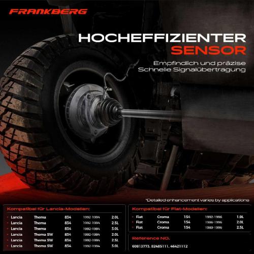 Frankberg 1x ABS Sensor Hinterachse beidseitig für Fiat Croma Lancia Thema SW 1.9L 2.0L 2.5L 3.0L 1986-1996 Bild Frankberg 1x ABS Sensor Hinterachse beidseitig für Fiat Croma Lancia Thema SW 1.9L 2.0L 2.5L 3.0L 1986-1996