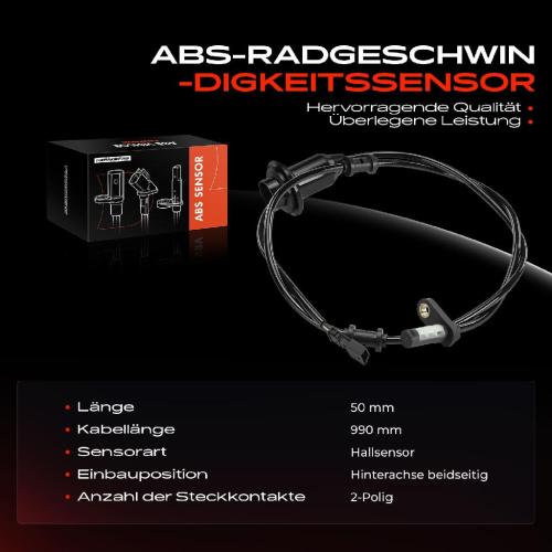 1x ABS Sensor Hinterachse beidseitig für Mercedes-Benz SL R230 3.7L 5.0L 5.4L 2001-2012 Bild 1x ABS Sensor Hinterachse beidseitig für Mercedes-Benz SL R230 3.7L 5.0L 5.4L 2001-2012