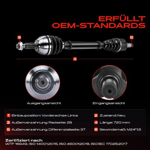 Frankberg 1x Antriebswelle Vorderachse Links f r Peugeot Expert Toyota Proace Citro n Jumpy Bild Frankberg 1x Antriebswelle Vorderachse Links f r Peugeot Expert Toyota Proace Citro n Jumpy