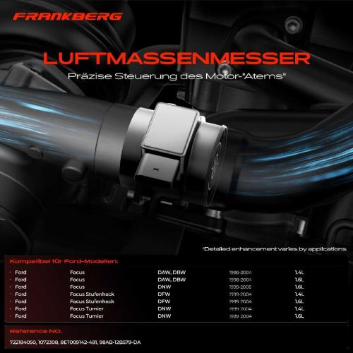 1x Luftmassenmesser für Ford Focus DAW DBW DNW Focus Stufenheck DFW Focus Turnier DNW 1.4L 1.6L 1998-2005 Bild 1x Luftmassenmesser für Ford Focus DAW DBW DNW Focus Stufenheck DFW Focus Turnier DNW 1.4L 1.6L 1998-2005